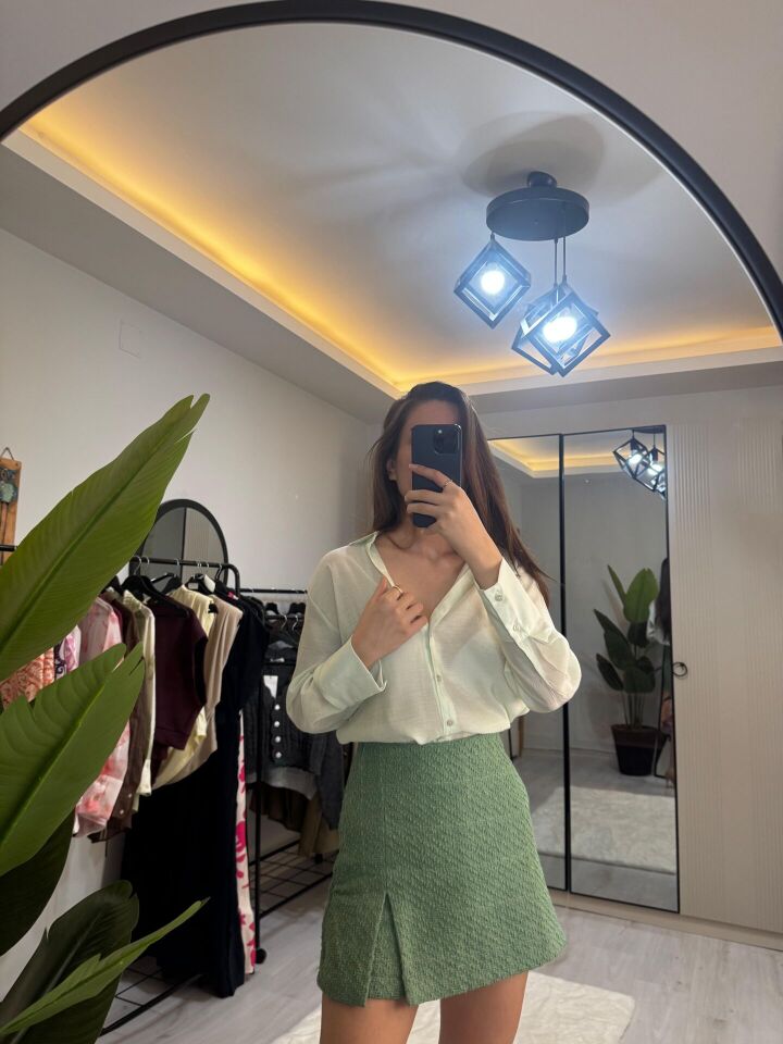 YIRTMAÇLI ŞORT ETEK