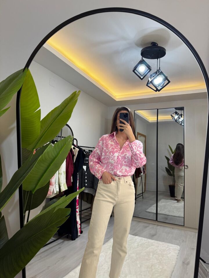 BEJ RENGİ KESİK PAÇA JEAN