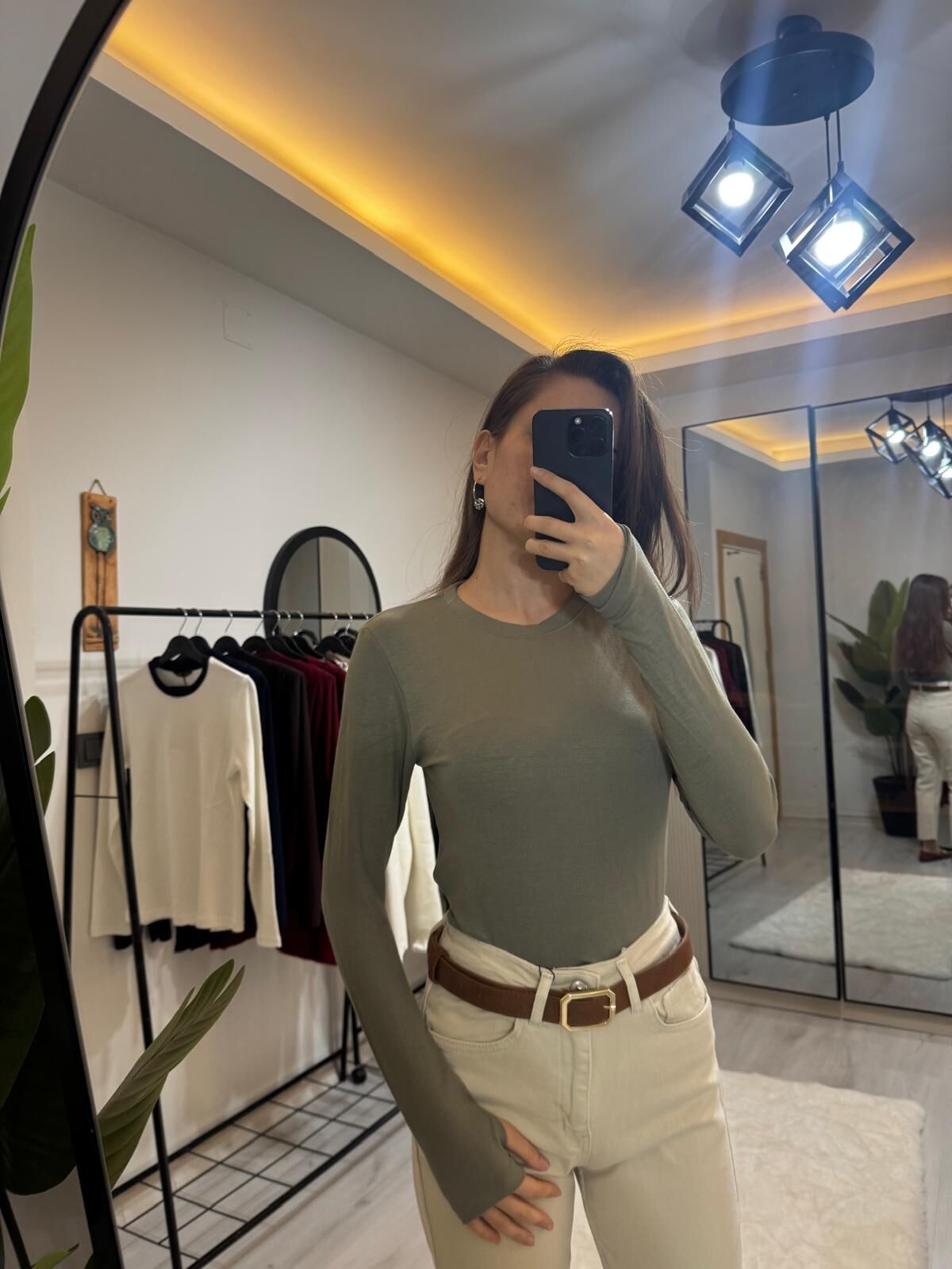 SU YEŞİLİ PARMAK GEÇMELİ BODY