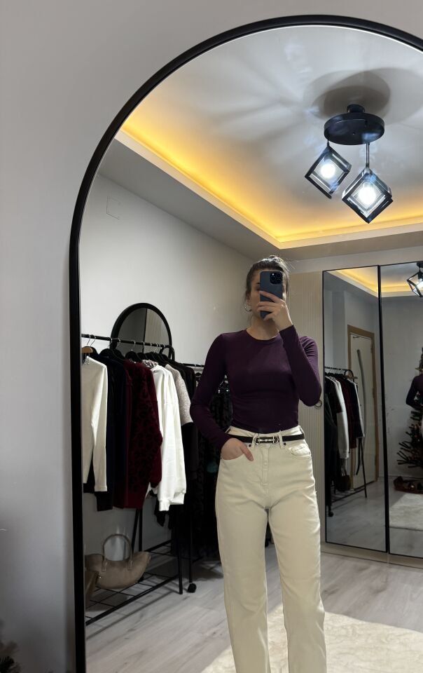 Mor parmak geçmeli body