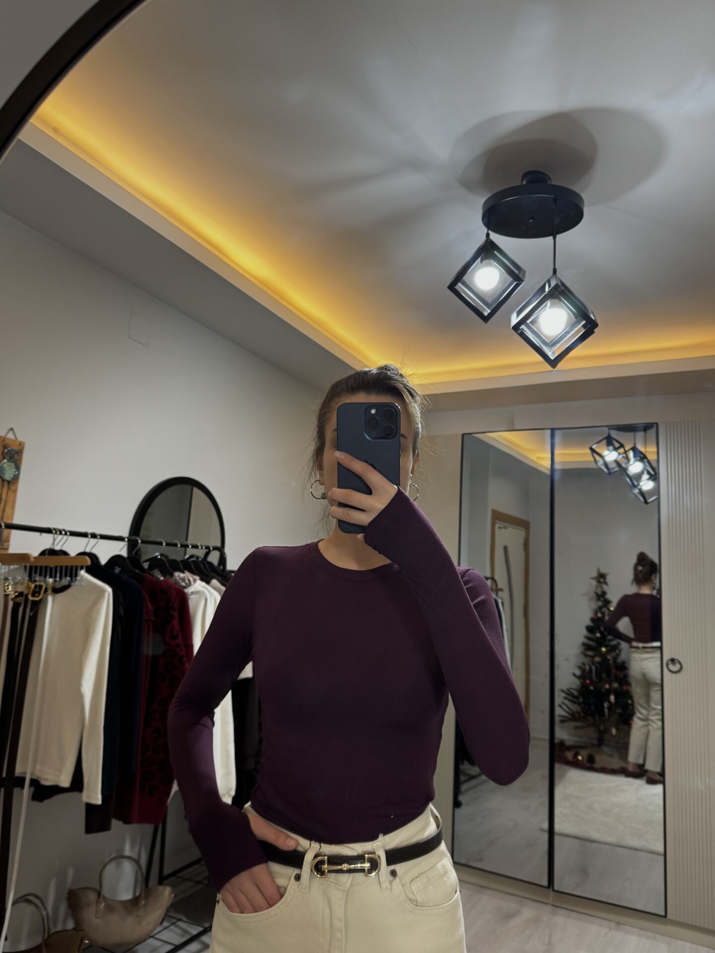 Mor parmak geçmeli body