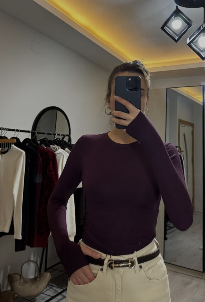 Mor parmak geçmeli body